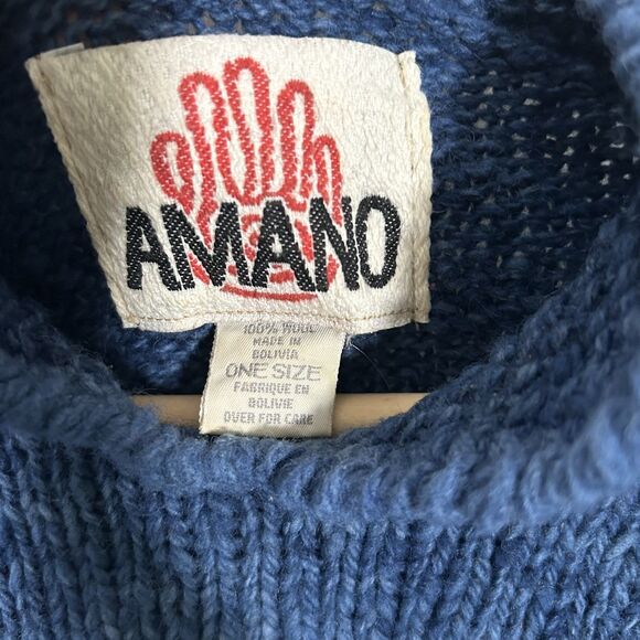 Amano Wool Sweater Vintage Church Wedding Farm Garden Pockets Size OS Chapel - Picture 6 of 11